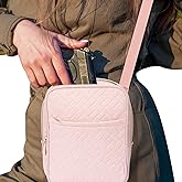 QIQU Soft Gun Carry Case Concealed Carry Gun Pouch Soft Pistol Case for Women, Waist Belt Pistol Holster Cross Body Gun Bag for Shooting, Hunting, Target Sports - Pink