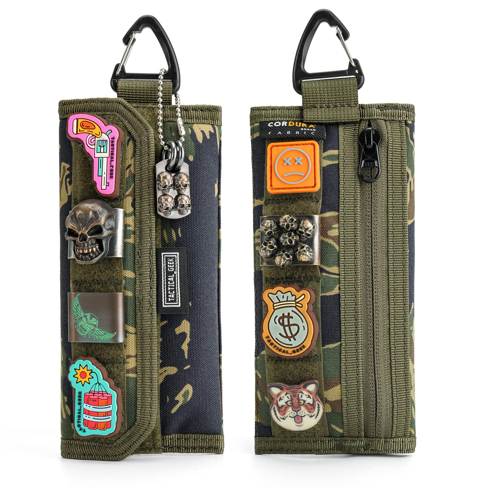 TACTICAL GEEK Storage A2 L Pouch Organizer, Nylon Handheld Wallet, Multi-Purpose EDC Storage Pocket, Multitools Pocket Organizer for Men, Compact Gadget Pouch for Daily Carry, Camouflage