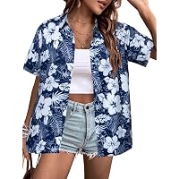 Camicia Hawaiana Donna Con Stampa Ananas - Maniche Corte A Sbuffo, Scollo A V, Morbida E Fresca Per Vacanze Estive