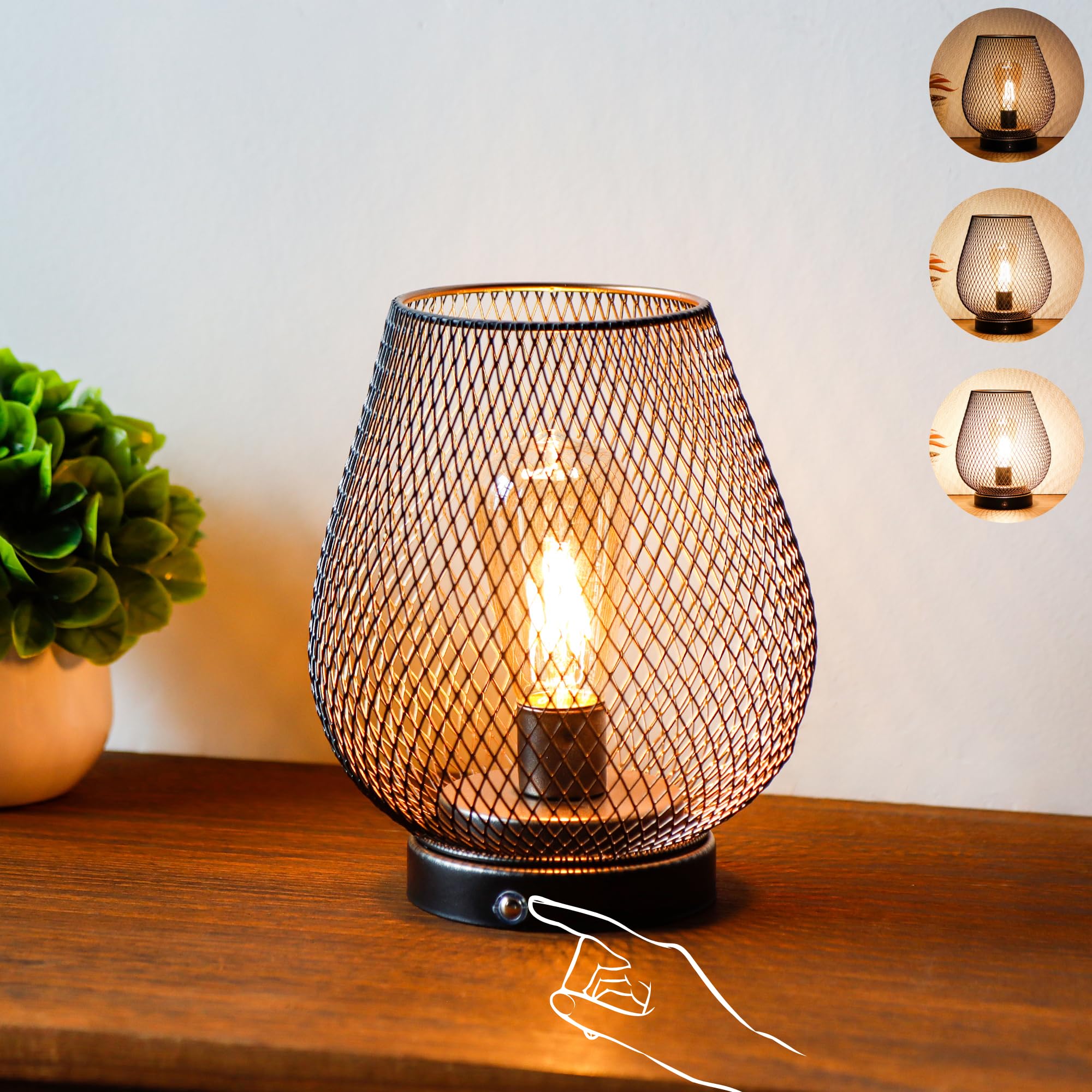 Photo 1 of JHY DESIGN Dimmable Touch Bedside Table Lamp Rechargeable Battery Powered Lamp with LED Bulb Cordless Accent Lamp for Weddings Parties Patio Events for Indoors Outdoors(Metal Base, Bronze Egg)