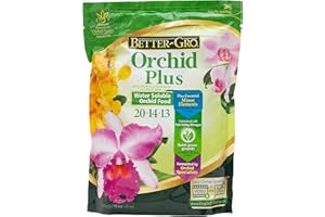 Better-Gro Orchid Plus 20-14-13 - Urea-Free Orchid Fertilizer for Vigorous Growth, Water Soluble, Nitrate Nitrogen-Rich, Ideal for Indoor Potted Plants and Tropical Plants - 16 oz Resealable Bag