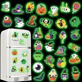 Motipuns 30 Pcs Halloween Diamond Art Magnets Glow in the Dark Diamond Art | Luminous Halloween Diamond Painting Magnets Kits, Fridge Magnet, DIY Art Craft Gifts, Holiday Home Decor