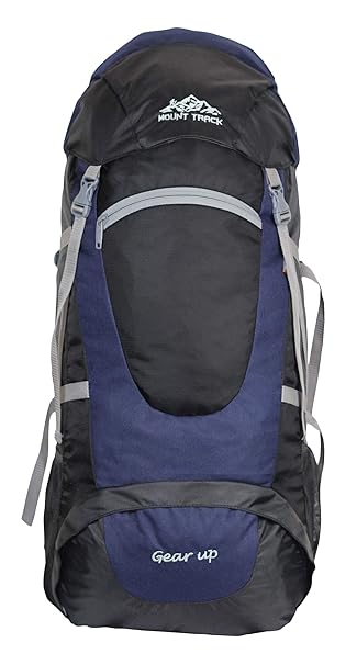 MOUNT TRACK Gear Up 75L Nylon Navy Blue Hiking and Trekking Rucksack