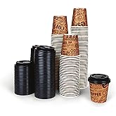Upper Midland Products Pack Of 100 2.5 Oz Disposable Espresso Cuban Coffee Mini Cups With Lids, Paper Cups With Plastic Dome Sip Lid Sample Size Multi Use (100 Count (Pack of 1))