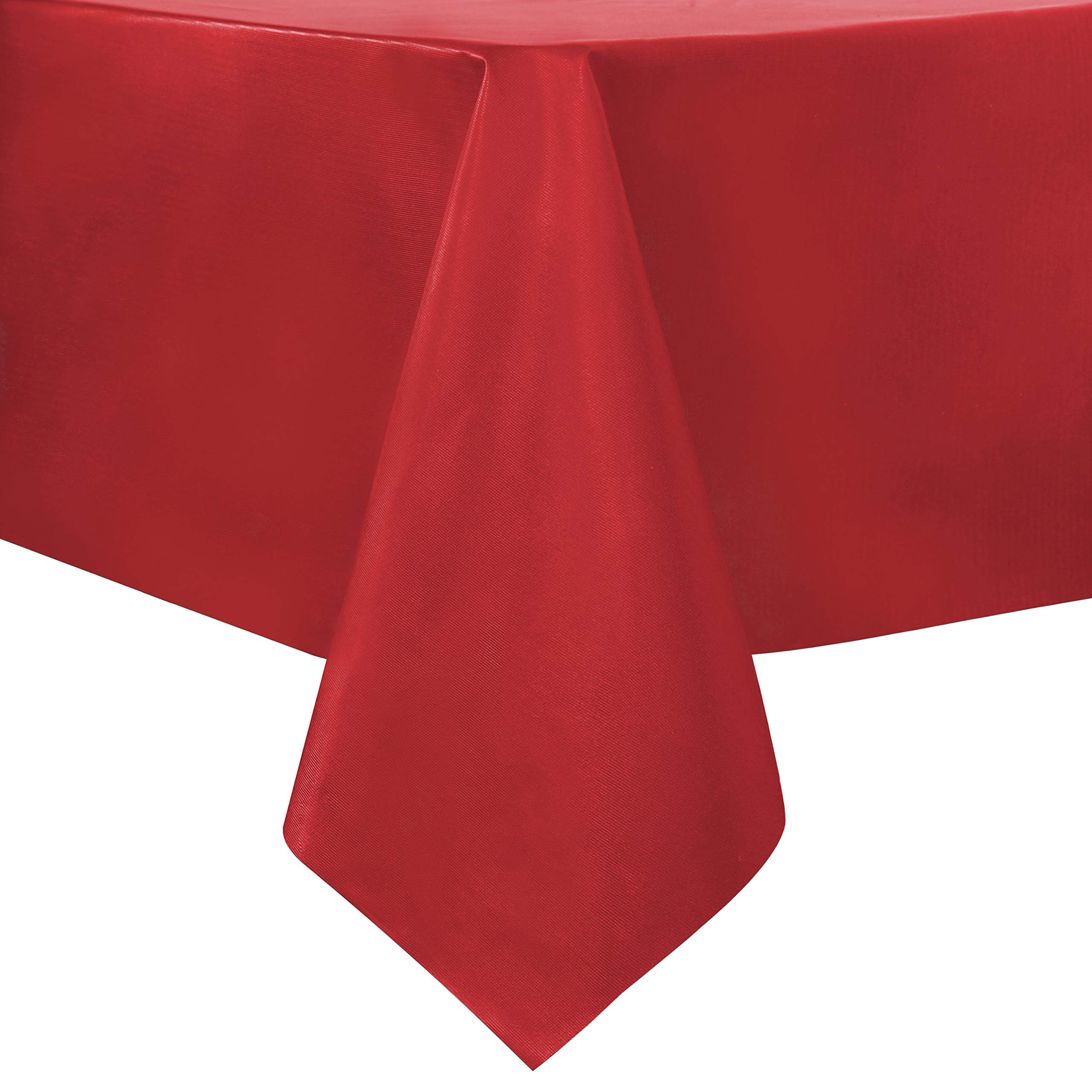 sancua 100% Waterproof Rectangle PVC Tablecloth - 60 x 102 Inch - Oil Proof Spill Proof Vinyl Table Cloth, Wipe Clean Table Cover for Dining Table, Buffet Parties and Camping, Red