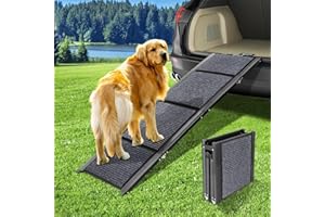 GaliGali Dog Ramp for Car, Portable Folding Pet Stair Ramp with Non-Slip Carpet, 62" Long & 17.3" Wide, Wider Dog Ramp Allow 