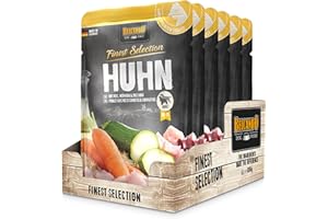 BELCANDO Pouches Chicken with Rice, Carrots & courgettes [6 x 300 g] | Wet Food for Dogs | Complete Food in Practical Single 