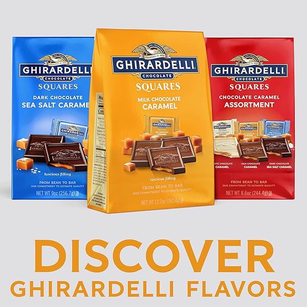 GHIRARDELLI, MILK CHOCOLATE CARAMEL SQUARES, 12.7 OUNCE