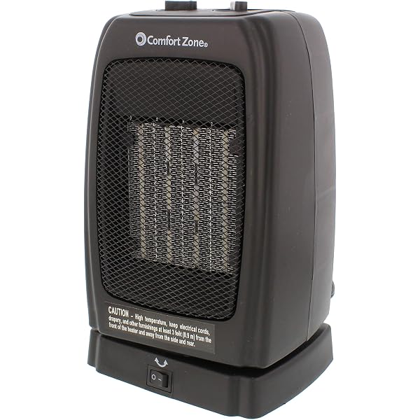 Amazon.com: Comfort Zone CZ448 750/1,500-Watt Oscillating Portable Ceramic Space  Heater with Adjustable Thermostat, 2 Heat Settings, Fan-Only Function,  Overheat Protection u0026 Tip-Over Switch, Black : Health u0026 Household