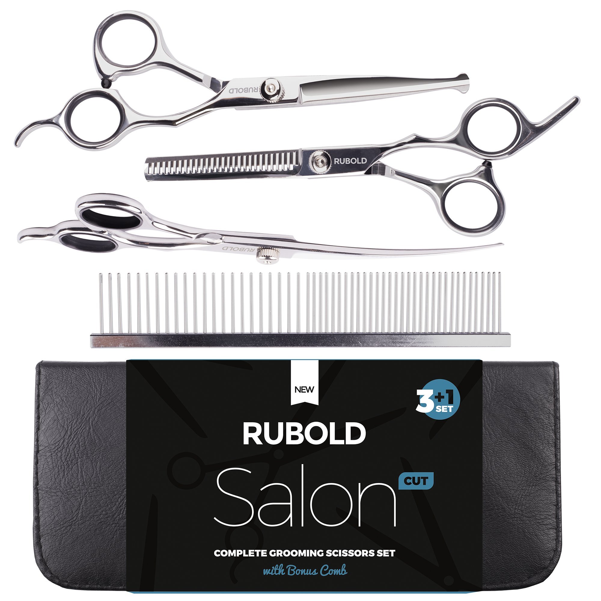 Professional Dog Grooming Scissors Set 3 Stainless Steel Rounded Tip