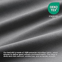 FreshCulture Queen Bed Skirt, Elastic Wrap Around