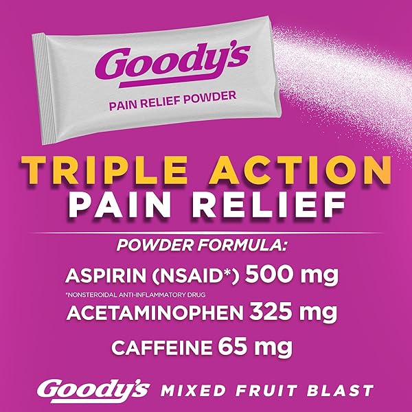 GOODY’S EXTRA STRENGTH HEADACHE POWDER, MIXED FRUIT BLAST FLAVOR DISSOLVE PACKS, 24 INDIVIDUAL PACKETS (2 PACK)