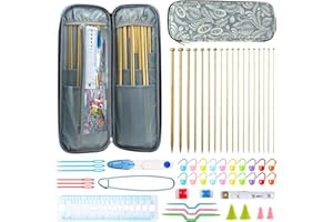 KOKNIT Professional Knitting Tools Pack, Included 18 Pairs Knitting Needles and Accessories and Portable Case, Durable and Beautiful Knitting DIY Kit for Any Project