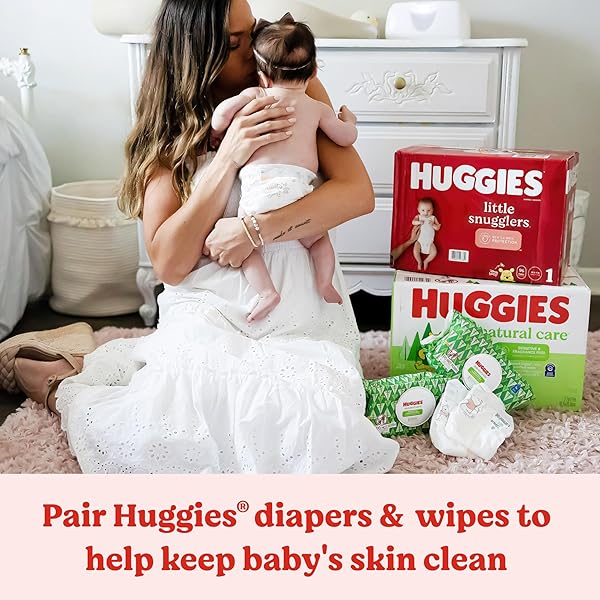 HUGGIES NATURAL CARE SENSITIVE BABY WIPES, HYPOALLERGENIC, 99% PURIFIED WATER, 3 REFILL PACKS (624 WIPES TOTAL)