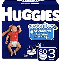 Huggies Overnites Nighttime Diapers, Size 3, 80 Ct