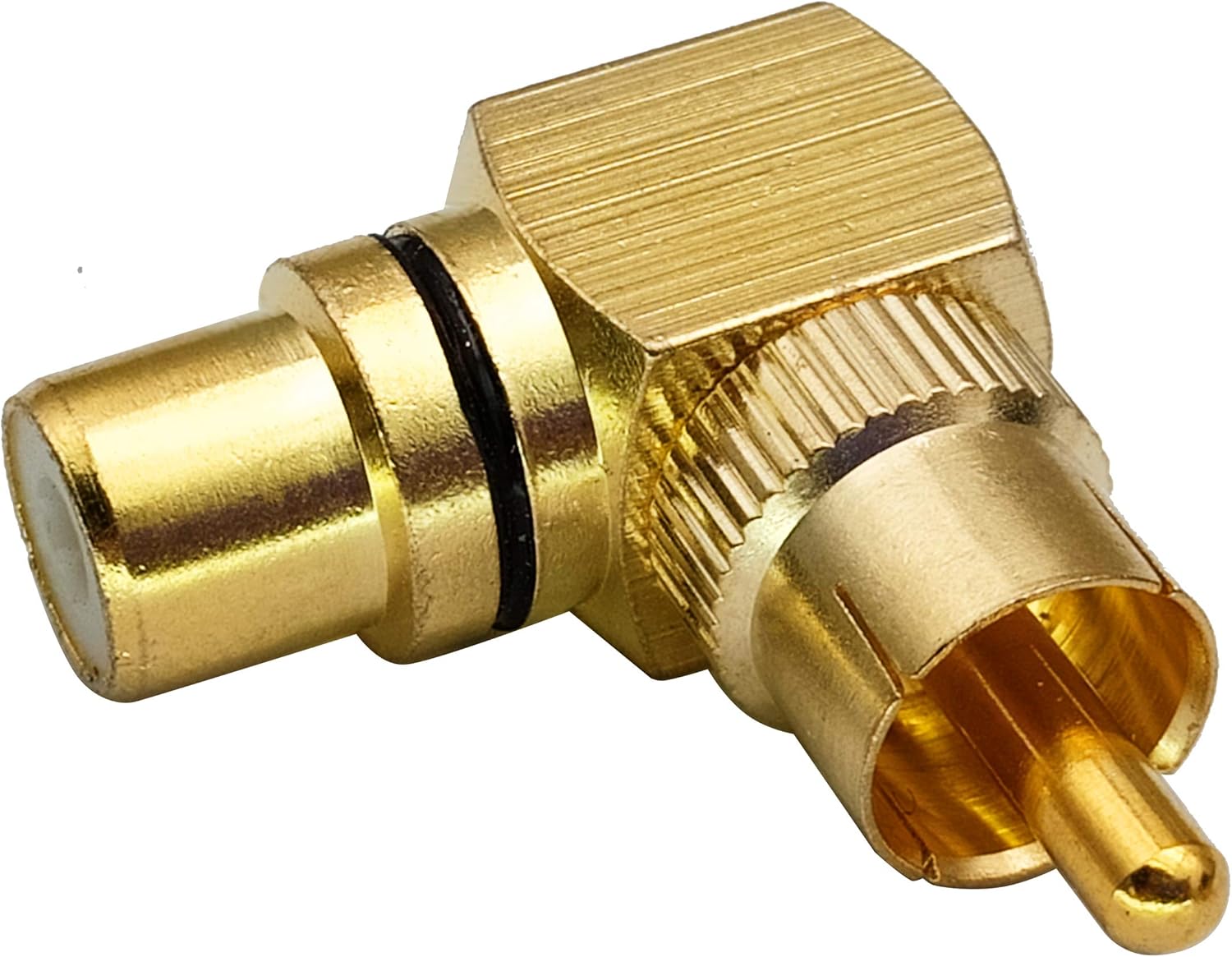 AAOTOKK 90 Degree RCA Adapter,Gold-Plated Right Angle RCA Male to RCA Female Jack Audio AV TV Adapters Metal Connector (2 Pack/1to1) - Image 4