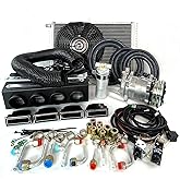 UNIVERSAL AIR CONDITIONING KIT FOR CARS, CLASSIC CARS, HOT RODS, HEAT AND COOL 404-000 RECTANGULAR LOUVERS WITH FLEX DUCT SANDEN TYPE COMPRESSOR