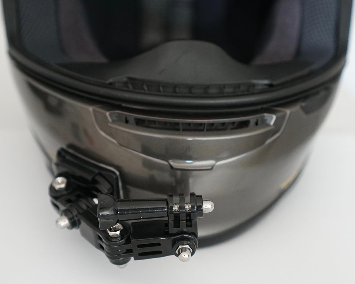 MotoRadds Motorcycle Curved Chin Mount Kit Frame GoPro Hero 3 6/5 Black Session 4 AKASO Campark YI Home Action Camera Front and Side Swivel Curved Head-Mounted with 3M Sticky Pad