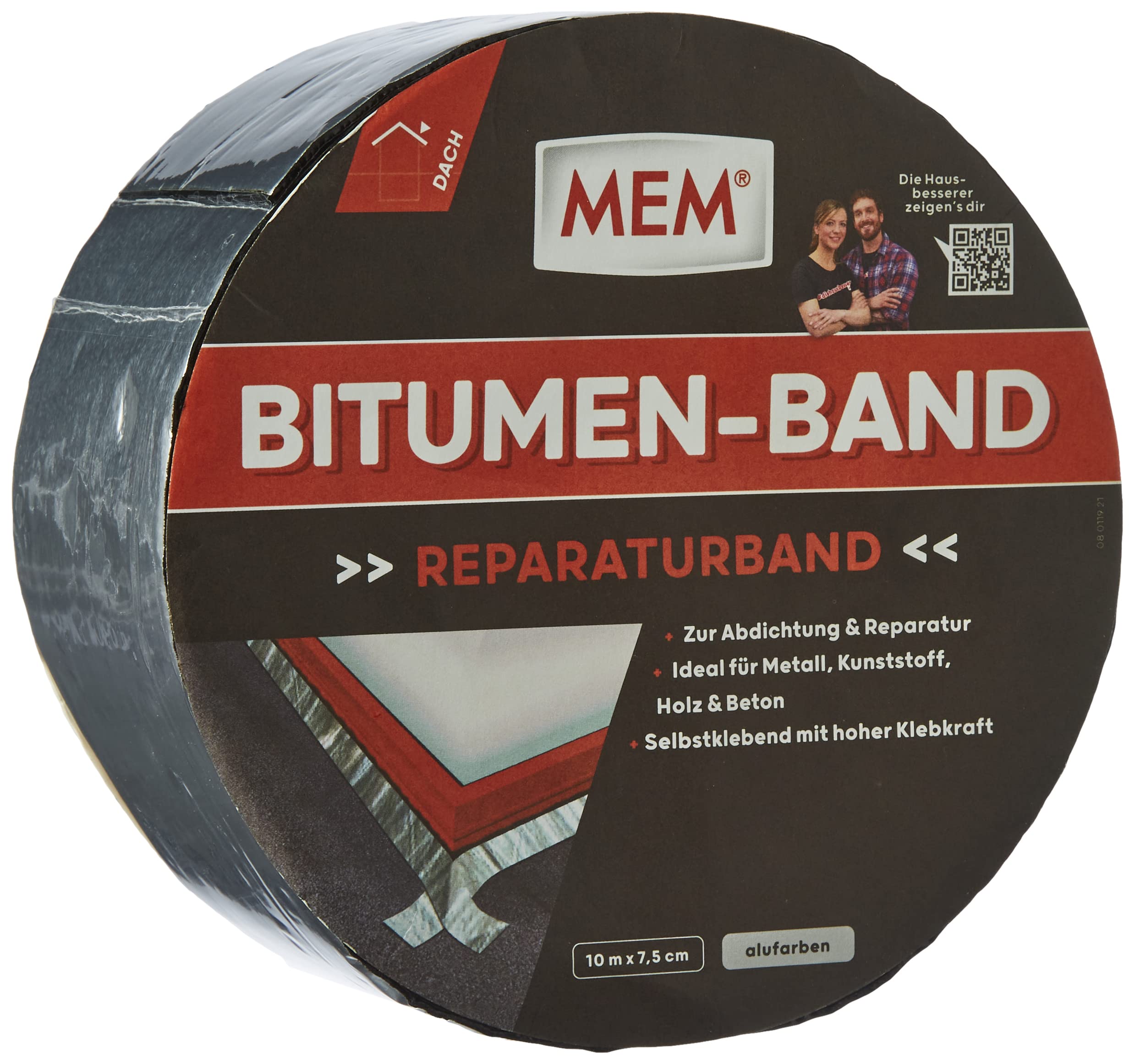 MEM 500480 Bitumen Tape 10 m x 75 mm Aluminium