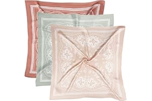 VANLINKER 27.5 Inches Silk Head Scarf for Women Men Vintage Bandanas Satin Hair Scarf Silk Wrap Neck Square Scarves VL9549