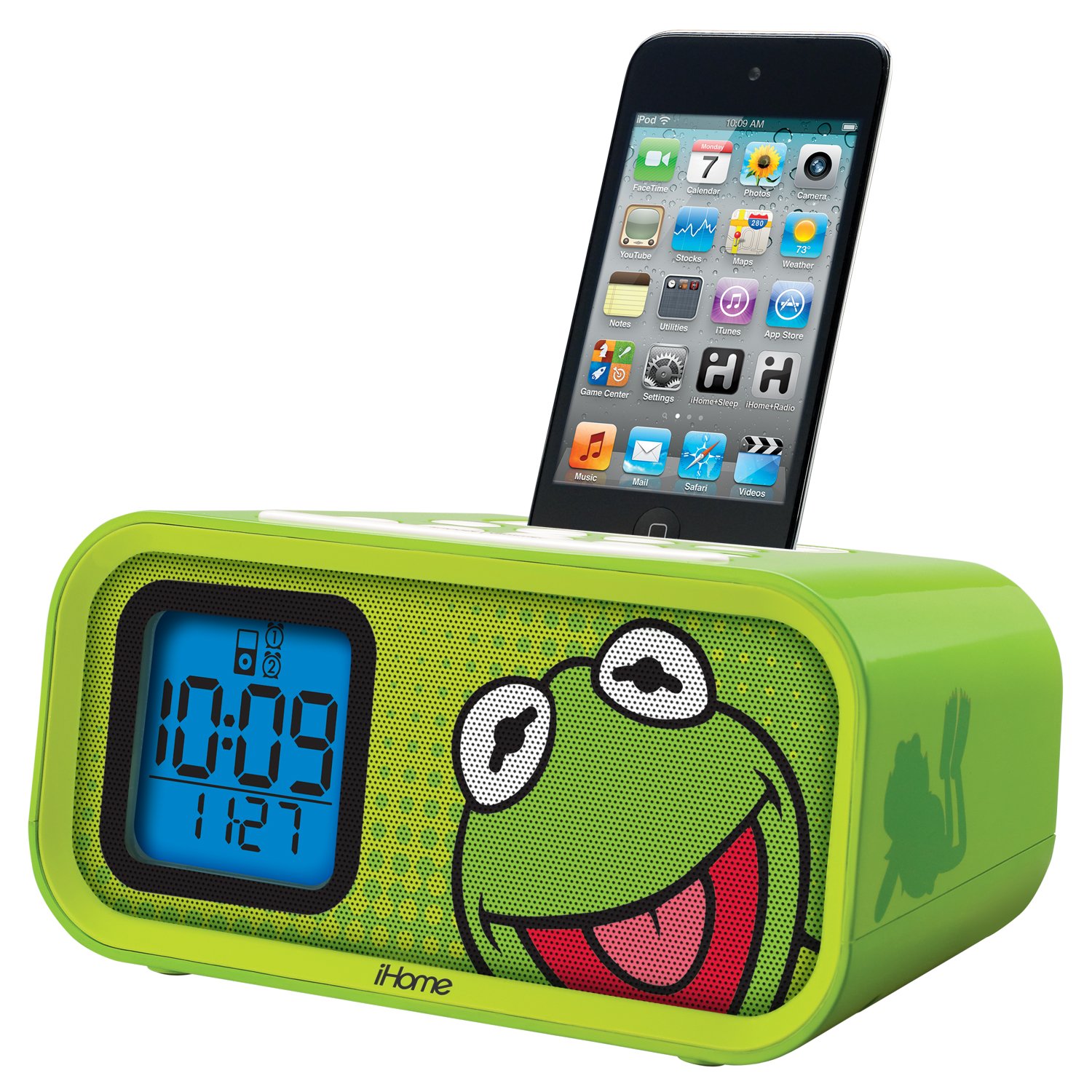 Amazon.com: Kermit the Frog Dual Alarm Clock and 30-Pin iPod Speaker Dock  (DK-H22): Home Audio & Theater