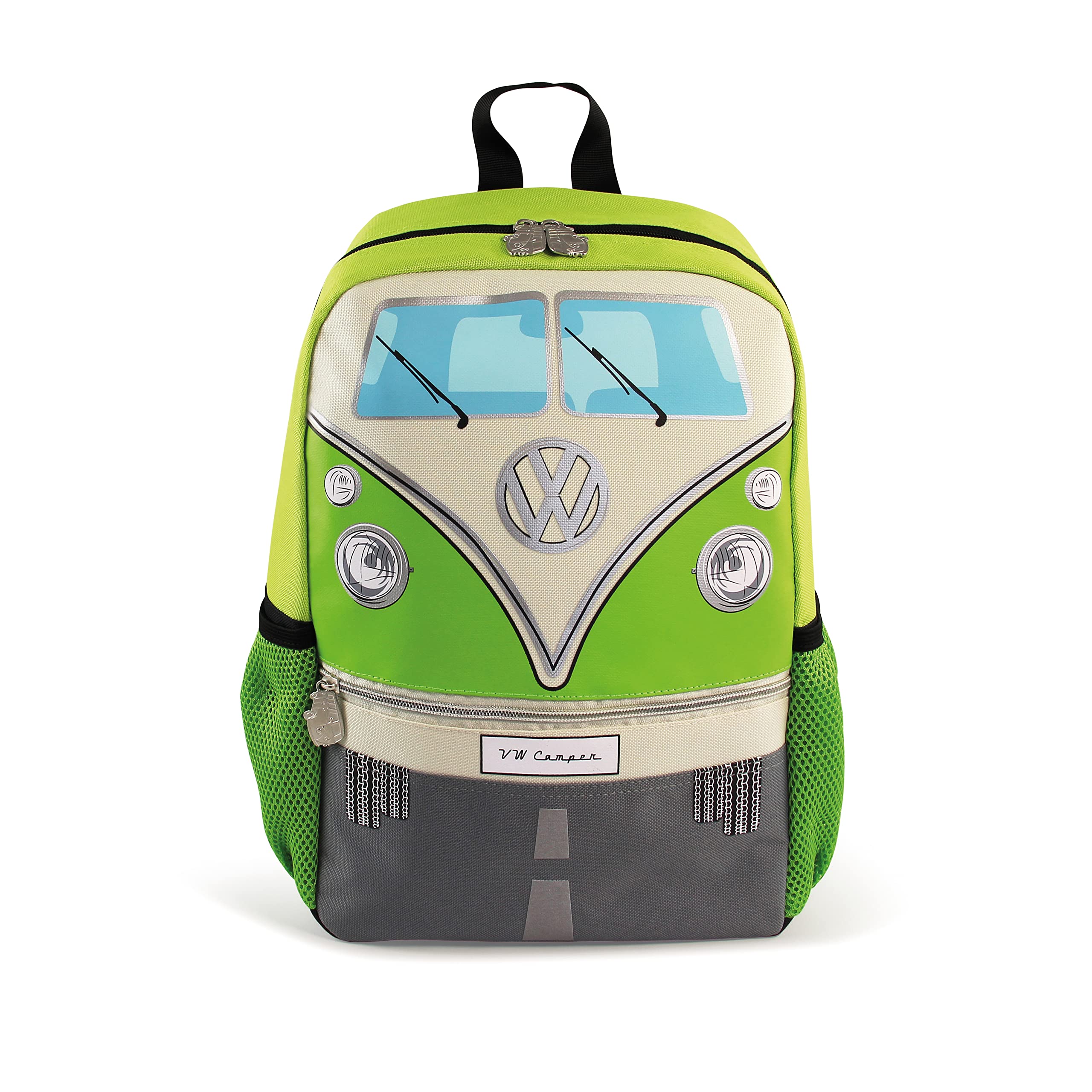 BRISA VW Collection Volkswagen Hiking Laptop University Backpack in T1 Bus Campervan Design (15 L/4 gal/Small) (Green)