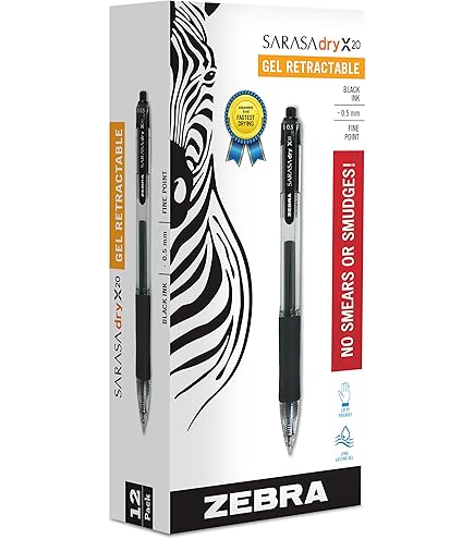Amazon.com: Zebra Sarasa Dry B-JJS31-BK Gel Ballpoint Pen, 0.4