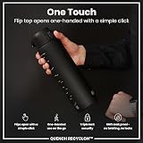 Ion8 1 Litre Water Bottle Quench Recyclon Leak Proof Flip Lid Black view 3
