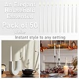 DECO EXPRESS Candles Set 50 Pack White Unscented Dripless Tapered 8 Hr view 3