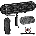 BOYA BY-WS1000 Microphone Blimp Windshield Integrated XLR Cable Wind & Vibration Protection System for Shotgun Microphones with Shock Mount Furry Deadcat Windscreen & Grip Handle