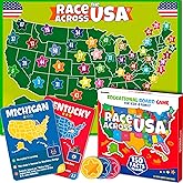 QUOKKA States of America Board Game for Kids Ages 8-12 and Families – Learn US States, Capitals, Landmarks & Fun Facts – Trivia Game with 50 Cards & Map Board – Educational Game for Classrooms or Home