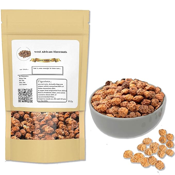 West African Tiger Nuts I Whole RawTigernut for Keto Diet 8 OZ Organic