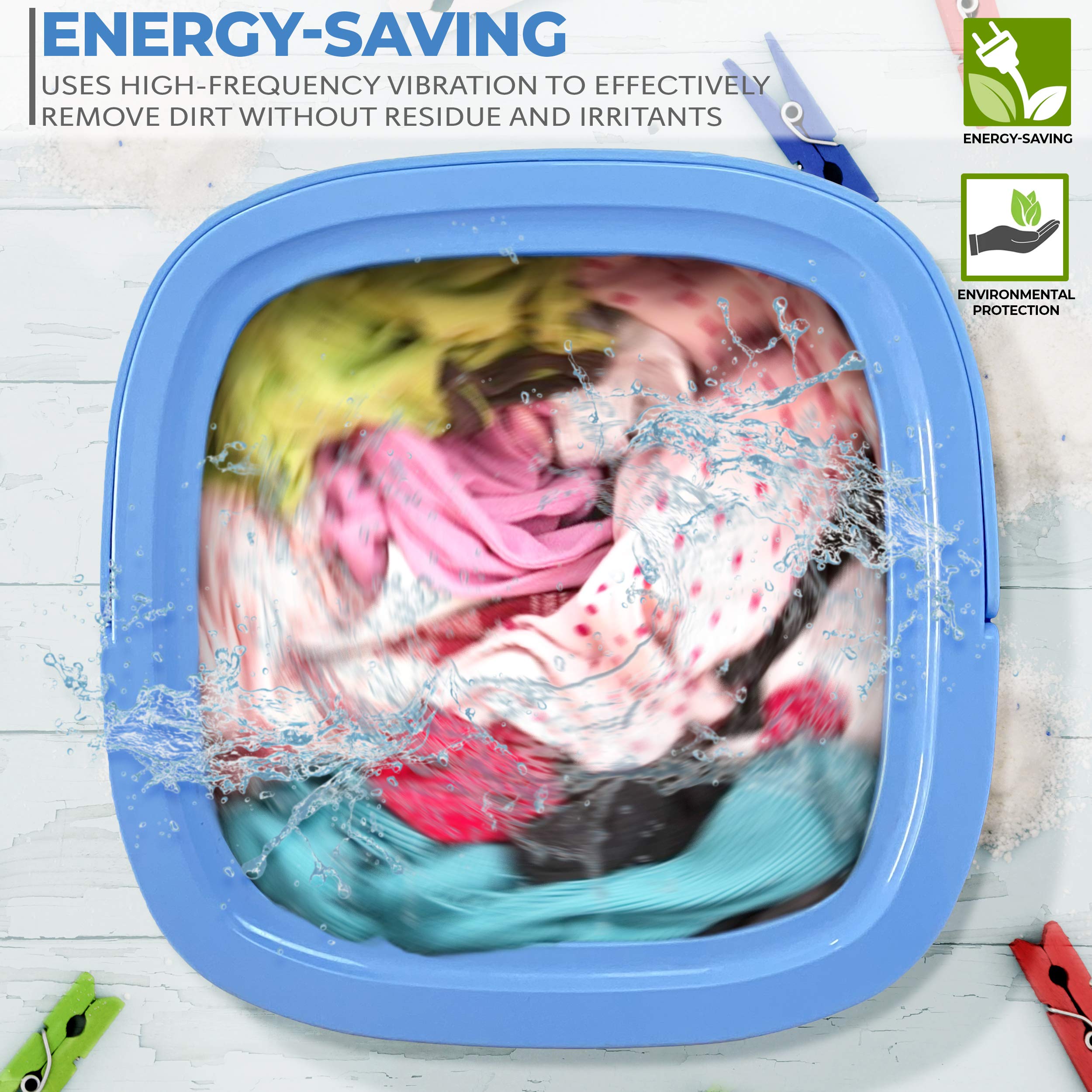 Portable Washing Machine Mini Washer Lightweight Collapsible Bucket - Perfect for Camping, Travelling, Apartment