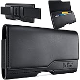 DeBin Cell Phone Case for Samsung Galaxy S25 S24 S23 S22 S21 S20 S10 S9 A10e A01, Belt Holder Holster with Clip, ID Credit Card Slot Pouch for Men (Fits Phone with Case on) Black