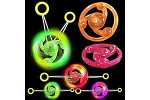PROLOSO Rope Flywheel Spinner Light up Spinning Gyro Glow in The Dark Party Favors Kids Prize 20 Packs