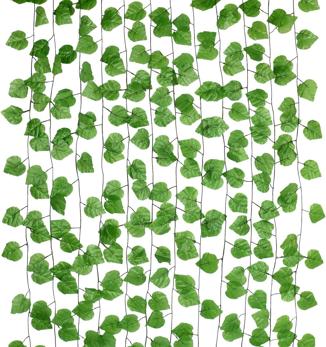 Dedoot Ivy Garland Vine, 12 Pack (90 Inch Each) Fake Ivy Leaves Greenery Garland Outdoor Hanging Plant Ivy Artificial Leaves for Wedding Party Wall and Home Decoration