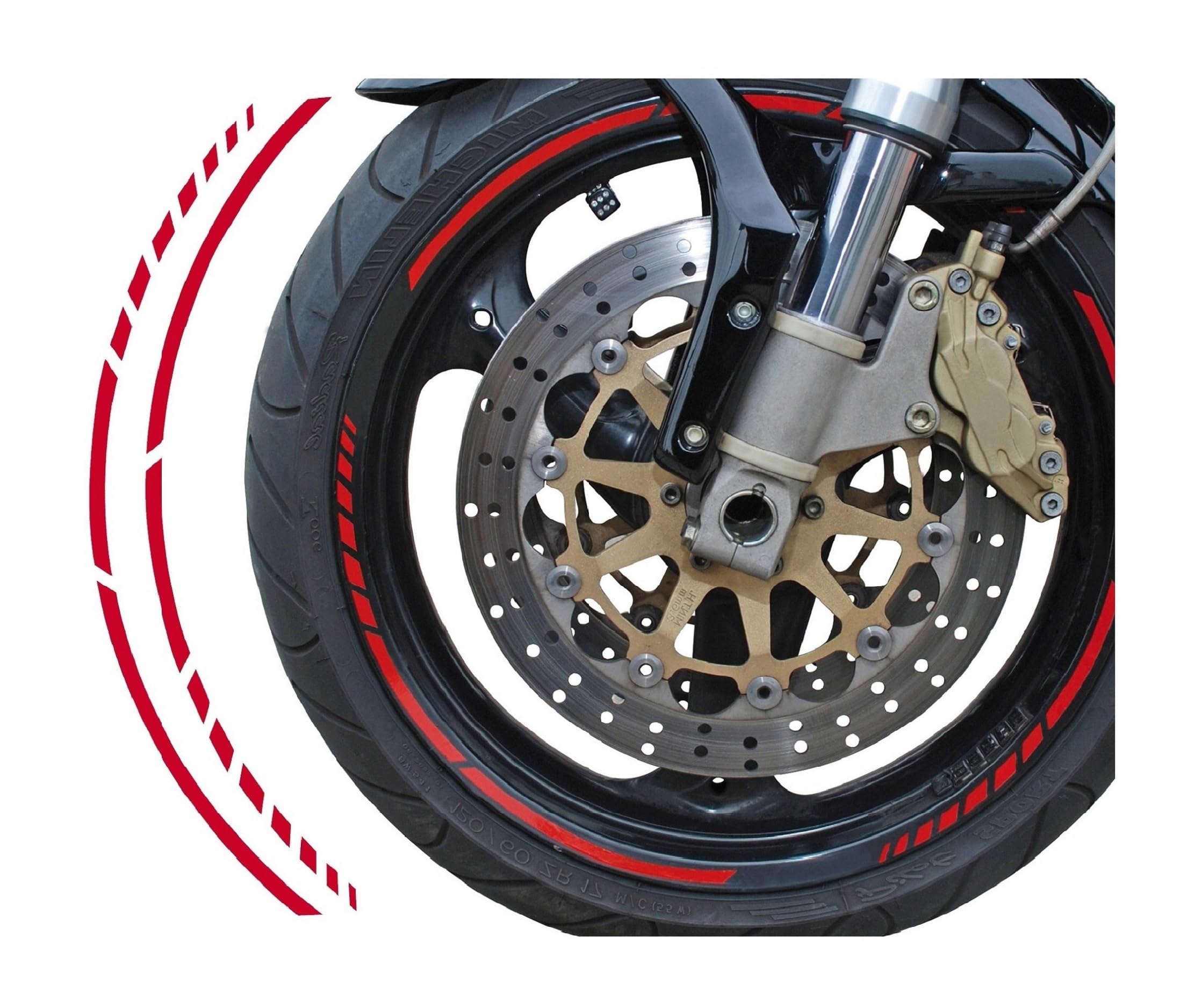 Foliatec Pin Striping Racing Wheel Rim Sticker Motorcycle Decorative Stripes Rims Sticker Red