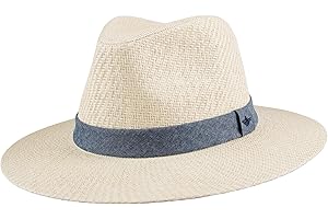 Dockers Men's Gambler Straw Wide Brim Hat with Anchor Band