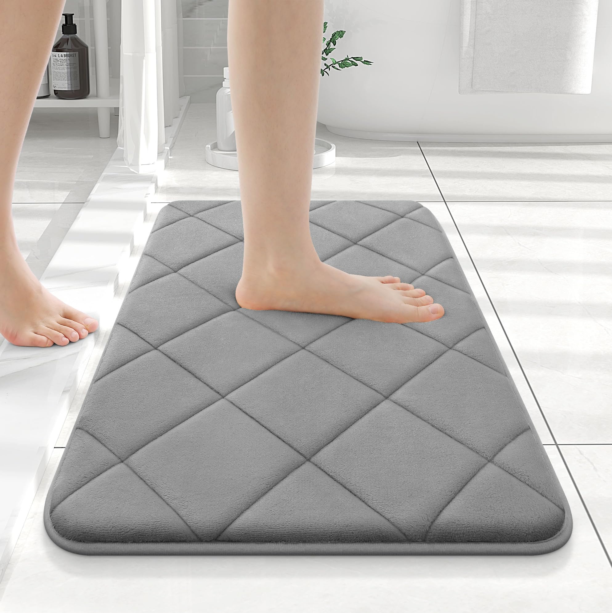OLANLY Memory Foam Bath Mat 24x16, Ultra Soft and