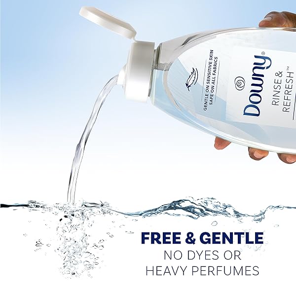 DOWNY RINSE & REFRESH FREE & GENTLE LAUNDRY ODOR REMOVER AND FABRIC SOFTENER, FRAGRANCE FREE, 48 FL OZ, NO DYES OR HEAVY PERFUMES