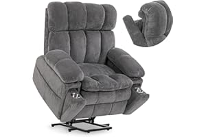 Zuacs Dual Motor Power Lift Recliner Chair for Elderly with Adjustable Headrest,Extra Wide Recliner Chair with Heat and Massage,Lay Flat Recliner with Cupholder Storebox,USB Ports,Type C,Zero Gravity