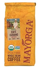 Café Cubano, 5LB, Mayorga Organics, Whole Bean Coffee, Dark Roast, 100% USDA Organic Certified