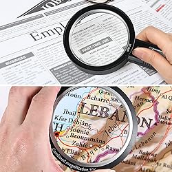 Magnifying Glass with Light, USB Rechargeable 5X