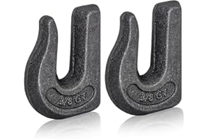 AyA Gear Weld-on Grab Chain Hook 3/8-in Heavy Duty Tow Hook G70 Forged Steel Tractor Hook Weldable for Car, Truck,SUV, RV,UTV,Tractors (2Pcs)