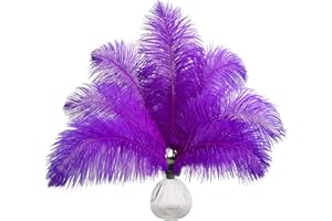 SENDYFEATHER 20pcs Natural Purple Ostrich Feathers 10-12inch 25-30cm for Wedding Party Centerpieces, Easter Home Decorations