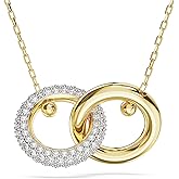 Swarovski Dextera Pendant Necklace with Interlocking Loop and Clear Crystals