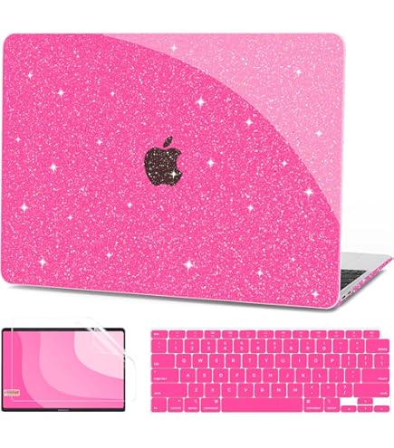 thumbnail image 2 of B BELK Compatible With MacBook Air 13 Inch Case 2025 2024 2023 2022 M4 M3 M2 A3240 A3113 A2681, Glitter Plastic Hard Shell Case For MacBook Air 13.6 Inch Keyboard Cover 2 of 10