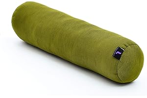 Leewadee Large Yoga Bolster – Shape-Retaining Tube Cushion for Meditation, Bolster for Stretching, Made of Kapok