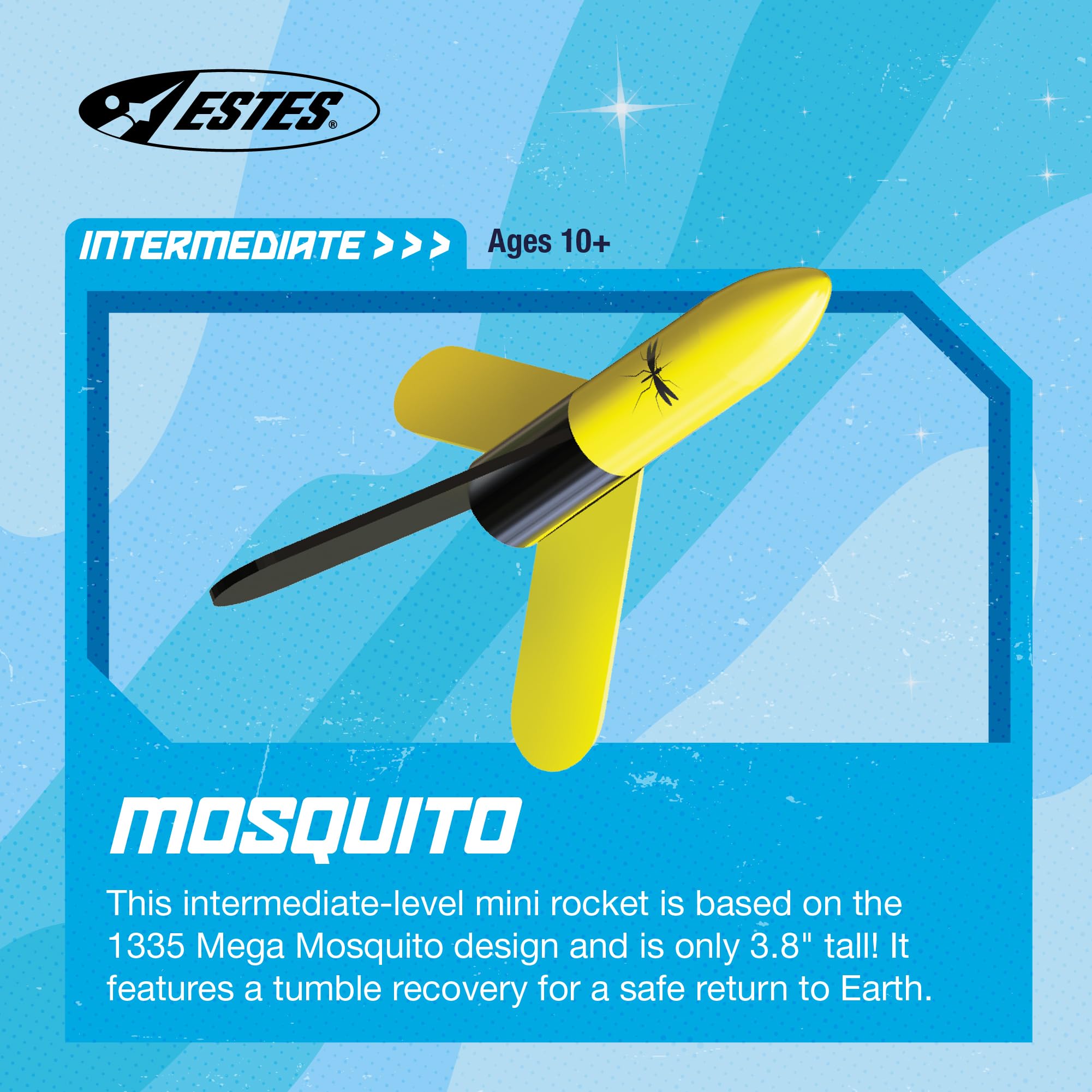 Estes 1345 Mini Mosquito Rocket-Building Kit, Intermediate Mini Flying-Rocket-Model Kit for Ages 10+