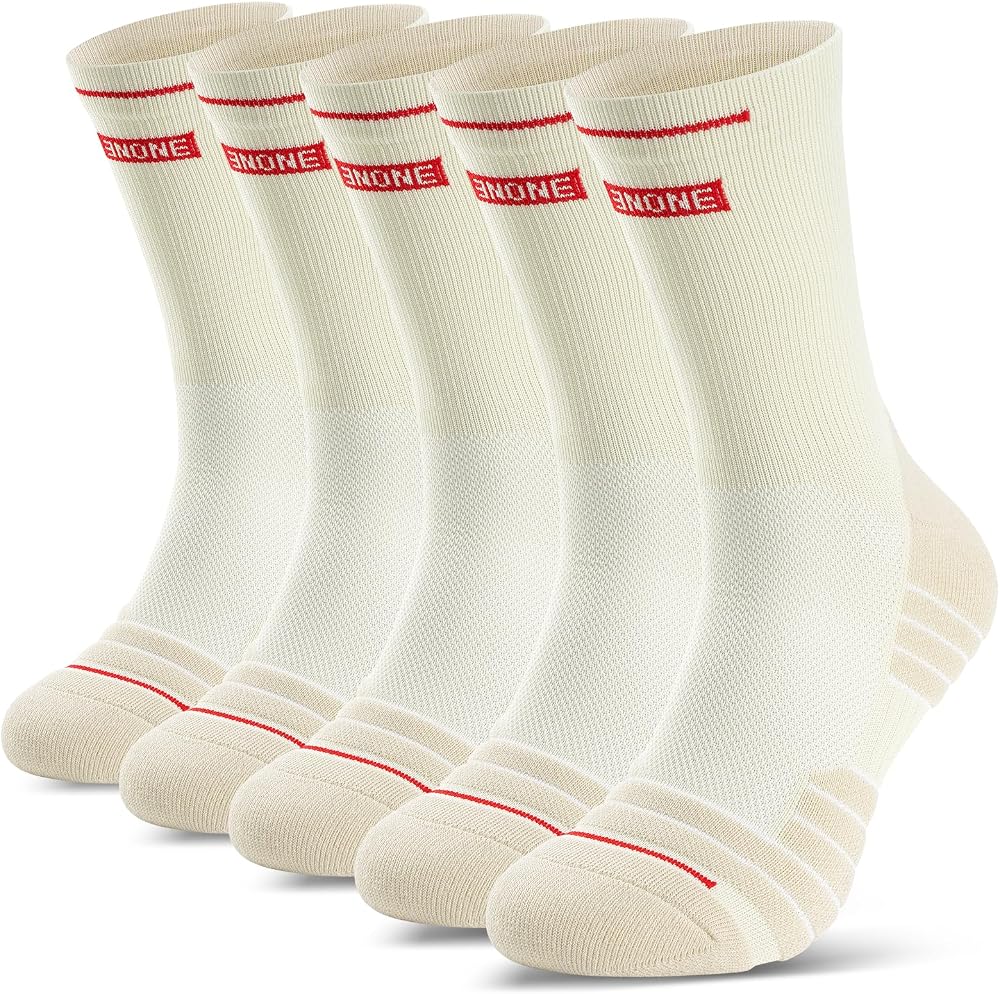RUIXUE Mens Sports Hiking Socks 5/6 Pairs Cushioned Anti Blister Crew